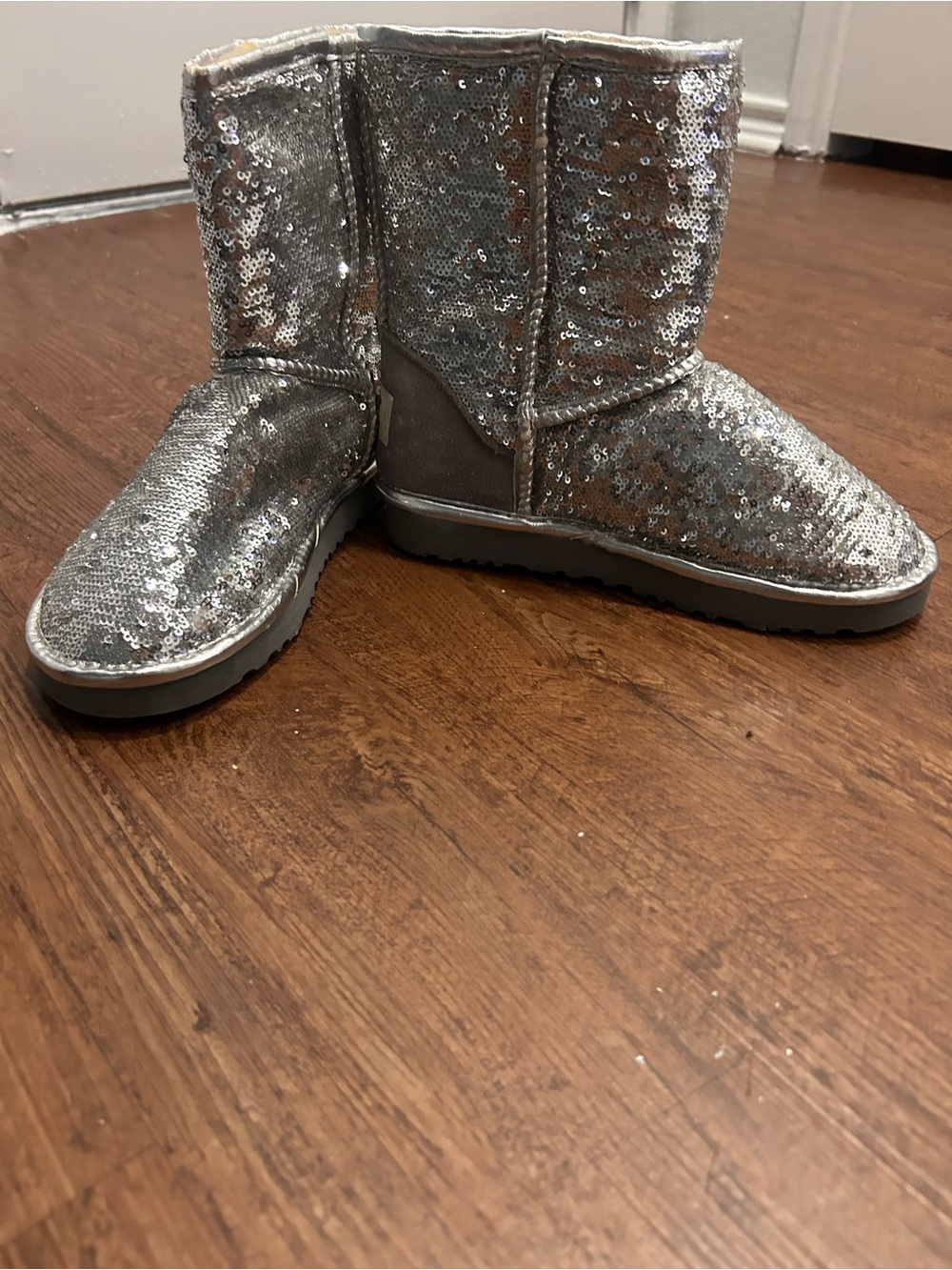 UGG Silver Sequin Mid-Calf Boot Excellent Condition